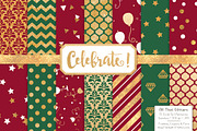 Christmas Gold Foil Digital Papers