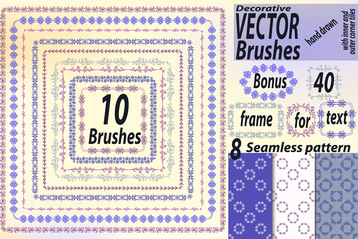 10 decorative vector brushes in Photoshop Brushes - product preview 8