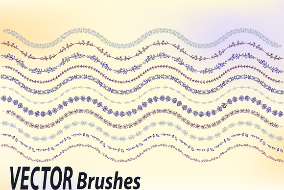 10 decorative vector brushes in Photoshop Brushes - product preview 1