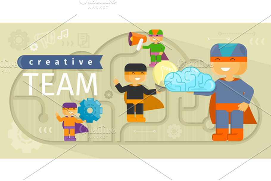 Creative Team Design Flat Concept