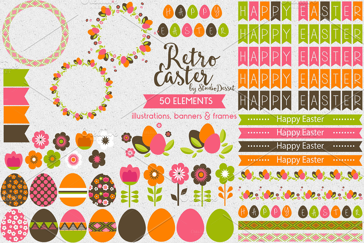 Retro Easter in Illustrations - product preview 8
