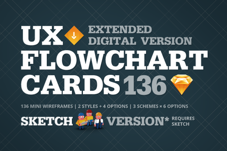 UX Flowchart Cards | Sketch Version