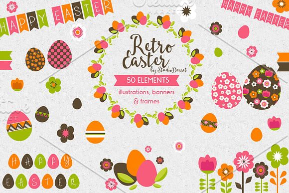 Retro Easter in Illustrations - product preview 1