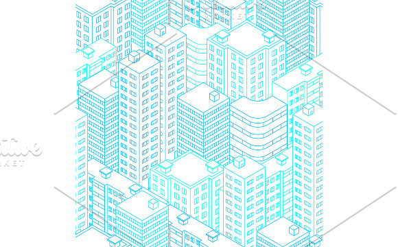 Seamless Patterns. Isometric City. in Patterns - product preview 2