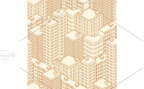Seamless Patterns. Isometric City. in Patterns - product preview 3