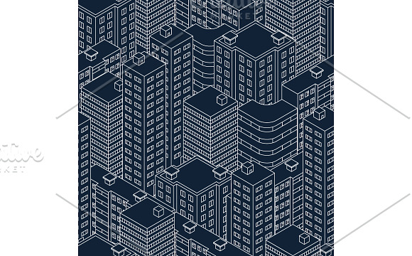 Seamless Patterns. Isometric City. in Patterns - product preview 6