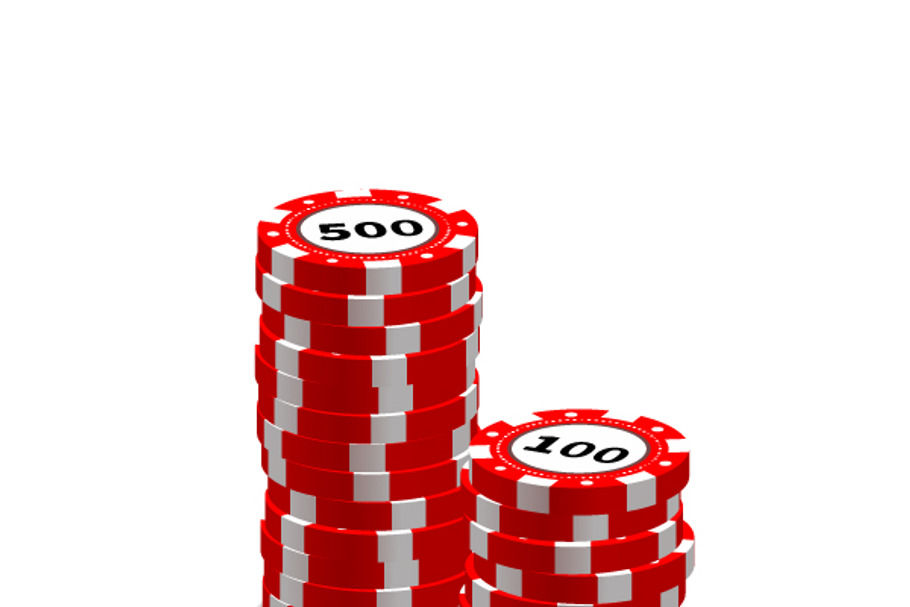 Stack of red gambling chips in Objects - product preview 8