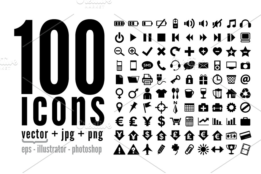 100 icons - pack