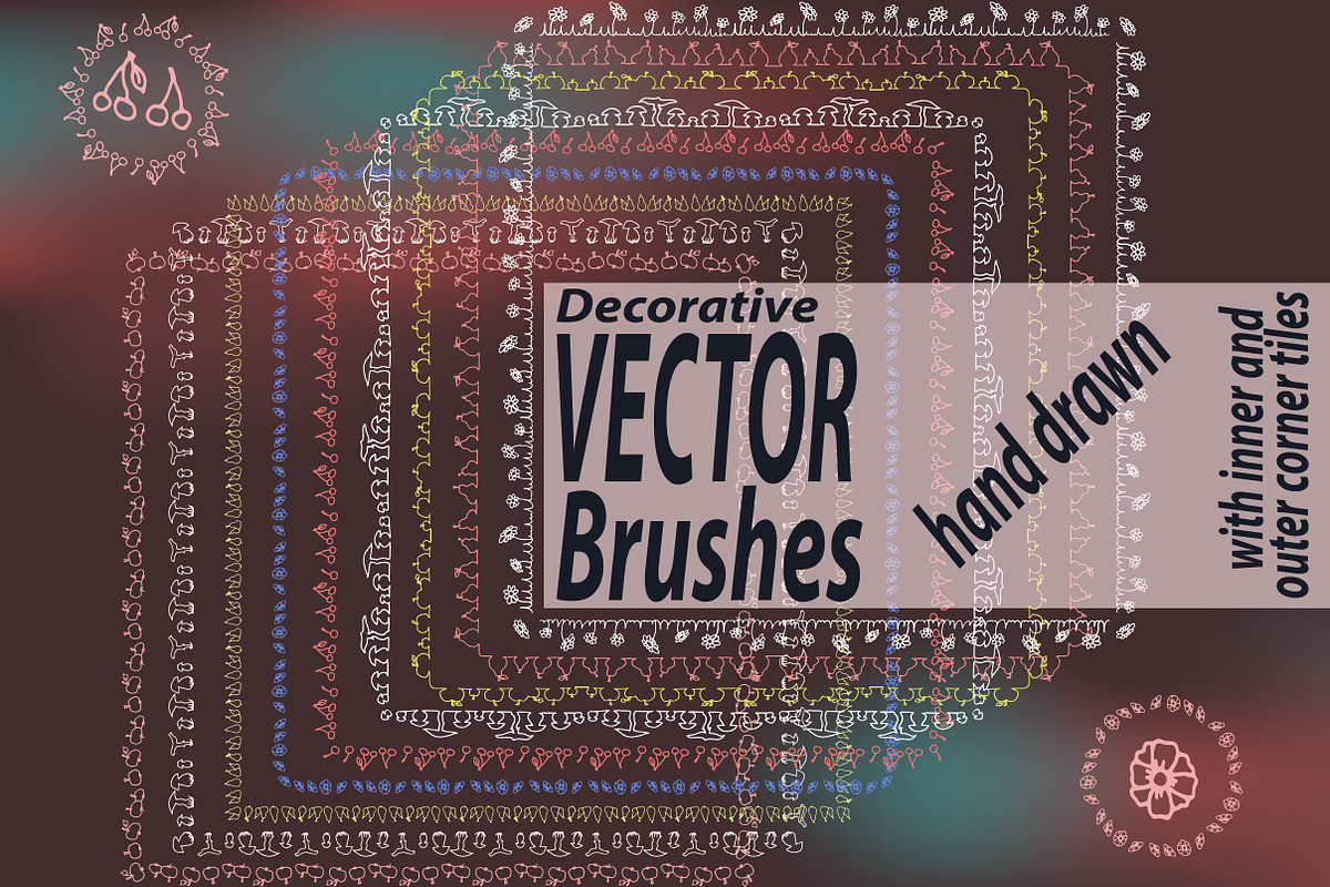 9 decorative vector brushes in Photoshop Brushes - product preview 8