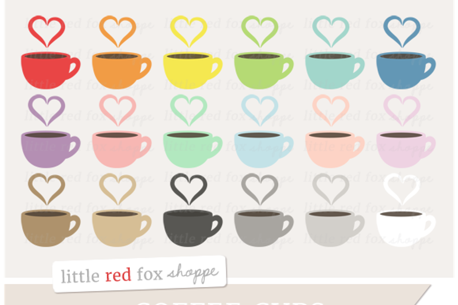 Coffee Cup Clipart Graphics Custom Designed Illustrations