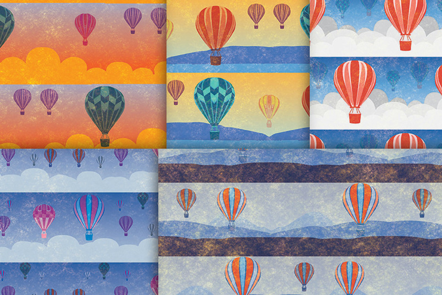Hot Air Balloon Digital Paper