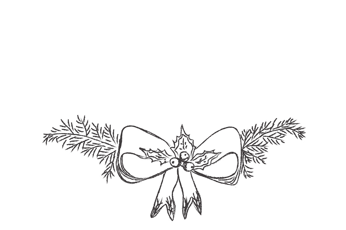 Christmas decoration, sketch, pine in Illustrations - product preview 8