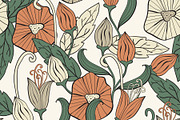 Vector Seamless Floral Funky Pattern