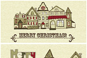 2 vector Christmas Postcards