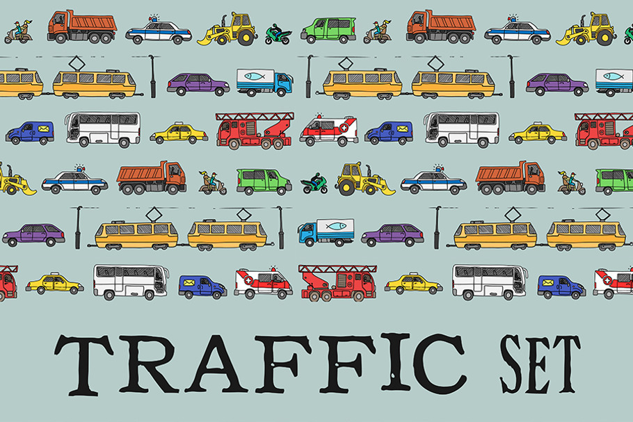 Traffic set. EPS & JPG in Illustrations - product preview 8