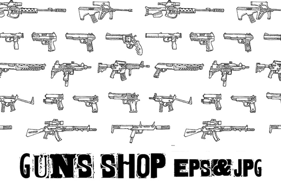 Set of weapons. EPS & JPG in Illustrations - product preview 8