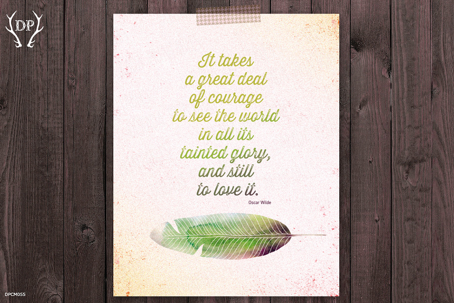 Feather love quote Oscar Wilde print in Illustrations - product preview 8