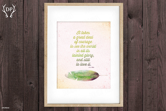 Feather love quote Oscar Wilde print in Illustrations - product preview 1
