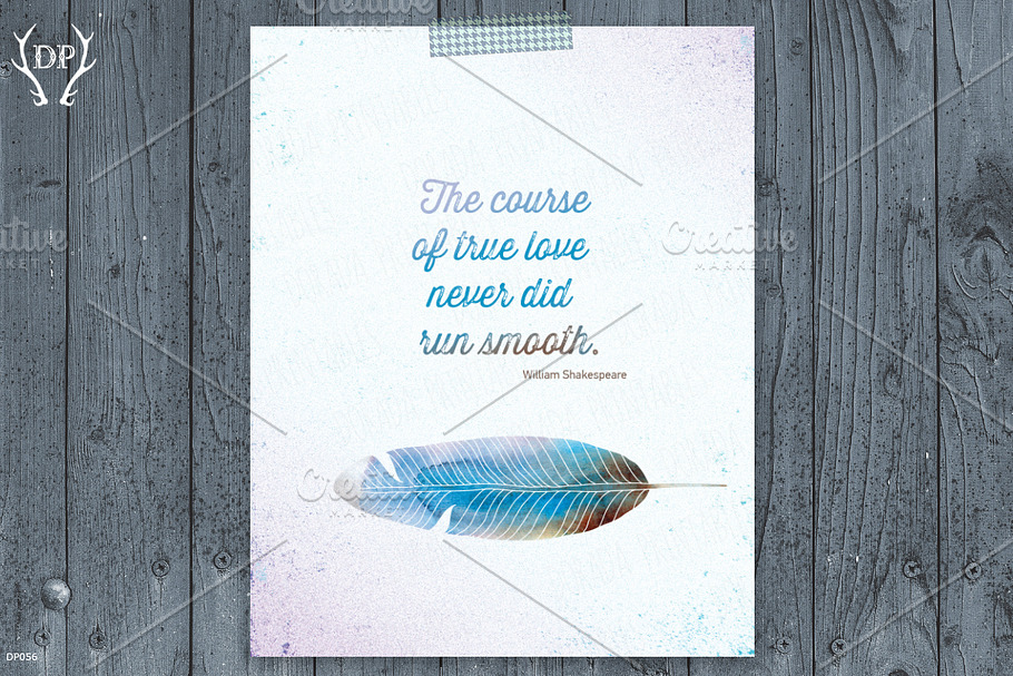 Feather love quote W.Shakespeare in Illustrations - product preview 8