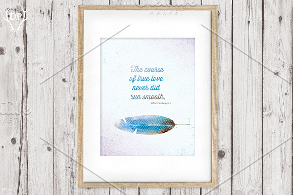 Feather love quote W.Shakespeare in Illustrations - product preview 1