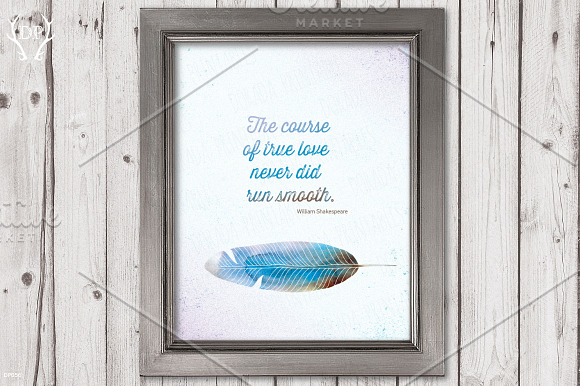 Feather love quote W.Shakespeare in Illustrations - product preview 2