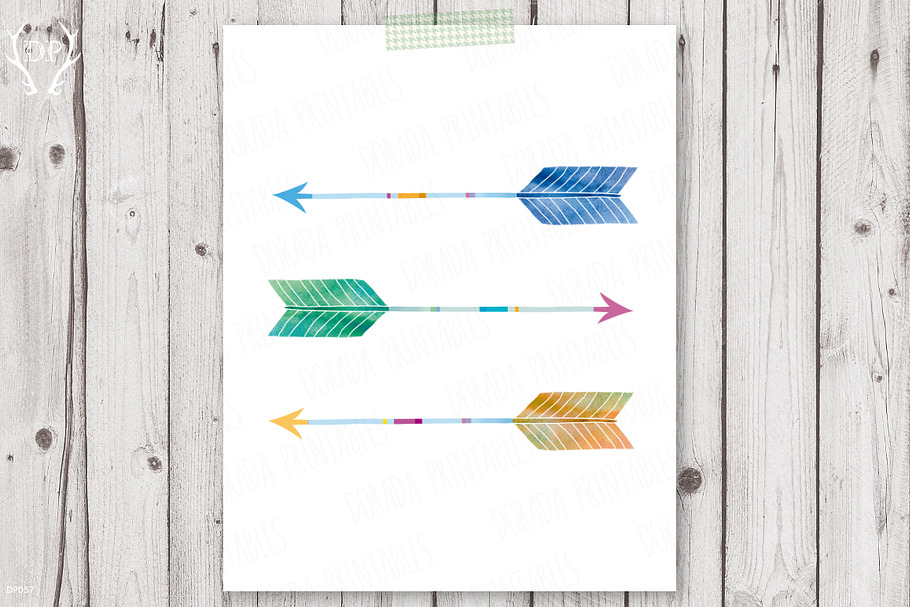 Arrows watercolor print art in Illustrations - product preview 8