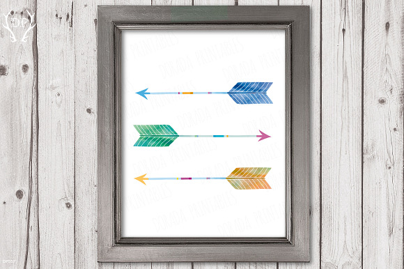 Arrows watercolor print art in Illustrations - product preview 1