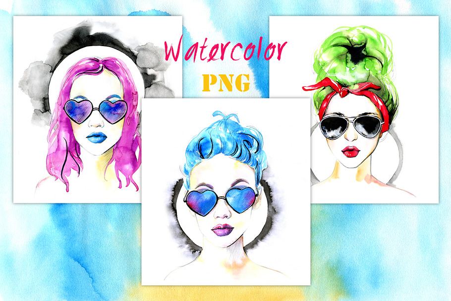 Watercolor fashion women
