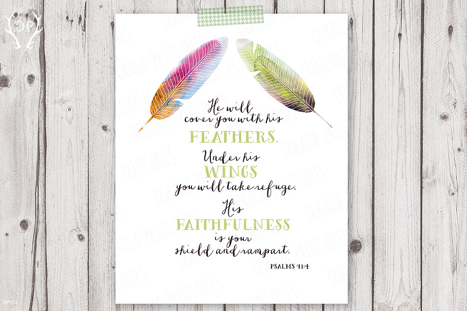 Bible verse printable art, scripture in Illustrations - product preview 8