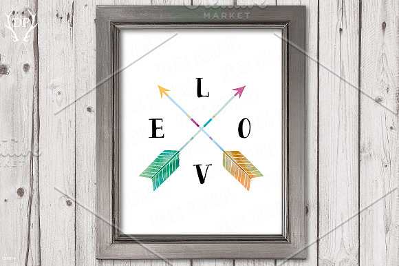 Arrows watercolor printable art love in Illustrations - product preview 1