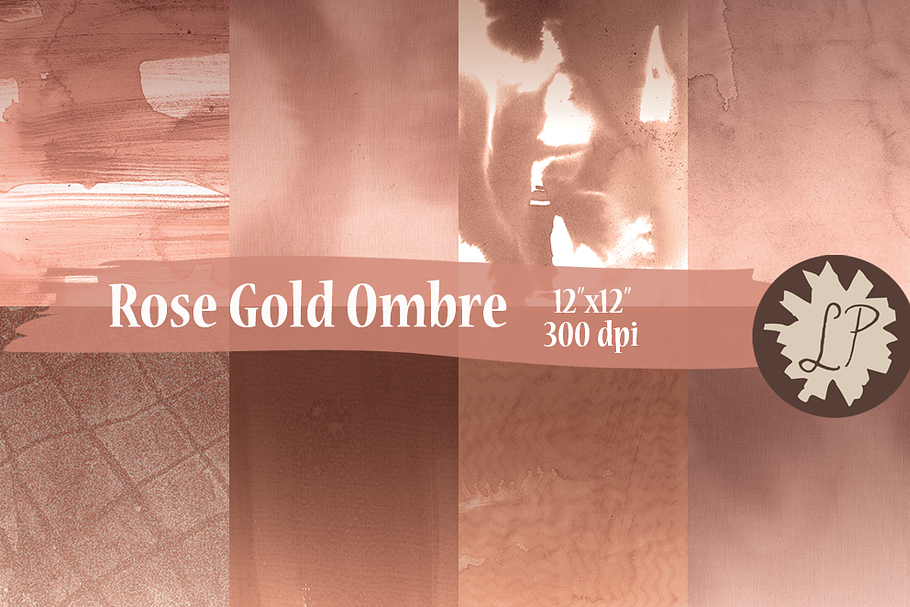 Rose Gold Ombre Watercolour Papers
