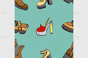 Seamless background of shoes