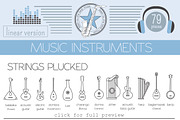Music instruments linear set