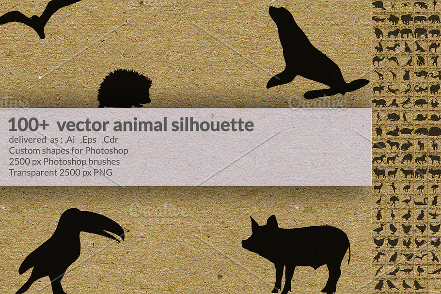 100+ vector animal silhouette