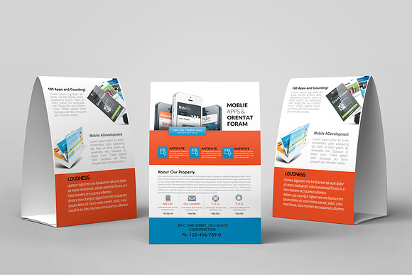 Mobile Apps Table Tent Template in Magazine Templates - product preview 1