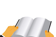 hands and book, vector 