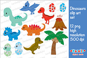 Dinosaurs clip art set