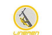 Linemen Electricians Power Logo