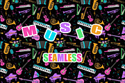 Music seamless pattern set