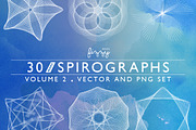 30 Spirographs Vol 2 – Vector & PNGs