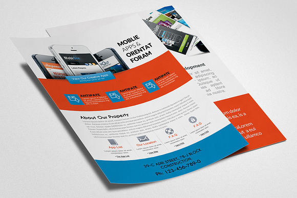  Mobile Apps Double Sided Flyer  in Flyer Templates - product preview 2