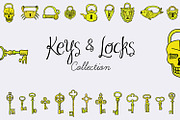 Keys & Locks set. EPS, JPG.