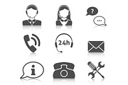 Support service icons set
