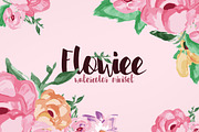 Flowiee Exotic Watercolor Flower set