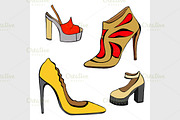 woman shoes set