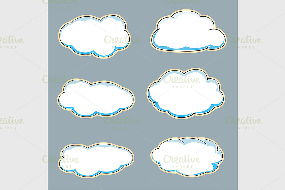 Cartoon clouds. in Graphics - product preview 8