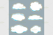 Cartoon clouds.
