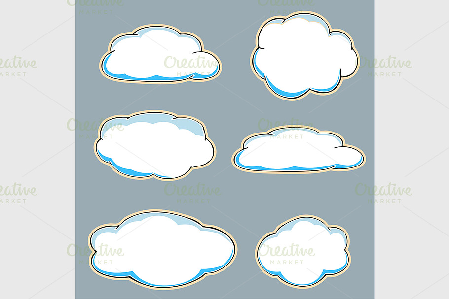 Cartoon clouds. in Graphics - product preview 8