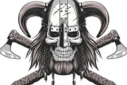 Viking Skull in helmet
