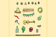  vector set of mexican symbols